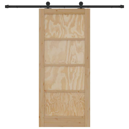 Sliding Door Set Manual natural and black 33.9 x 78.1 in