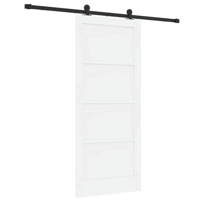 Sliding Door Set Manual White and black 33.9 x 78.1 in