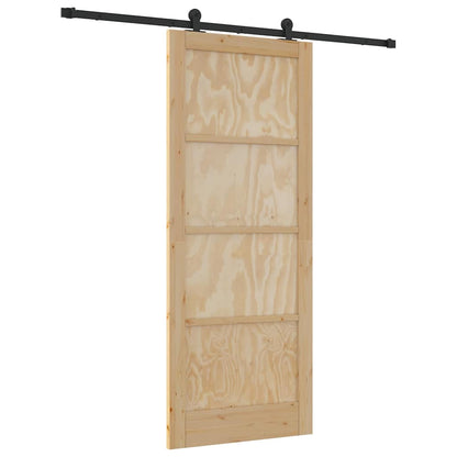Sliding Door Set Manual natural and black 33.9 x 83.1 in