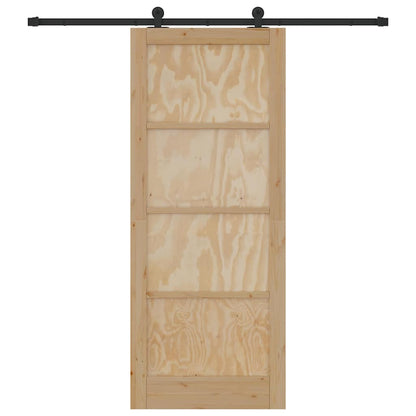 Sliding Door Set Manual natural and black 33.9 x 83.1 in