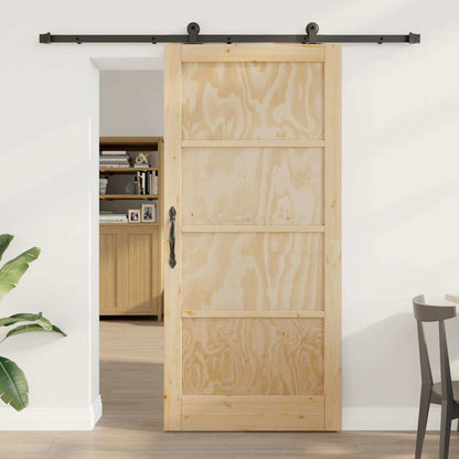Sliding Door Set Manual natural and black 36.6 x 79.5 in