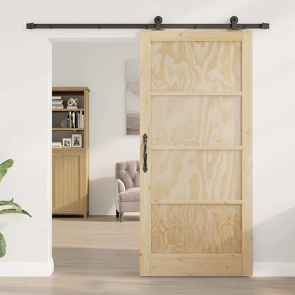 Sliding Door Set Manual natural and black 36.6 x 79.5 in