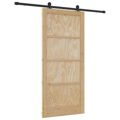 Sliding Door Set Manual natural and black 36.6 x 79.5 in