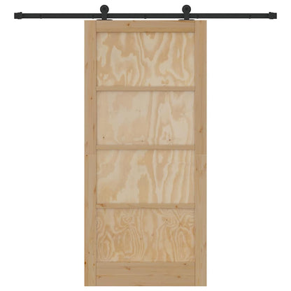 Sliding Door Set Manual natural and black 36.6 x 79.5 in