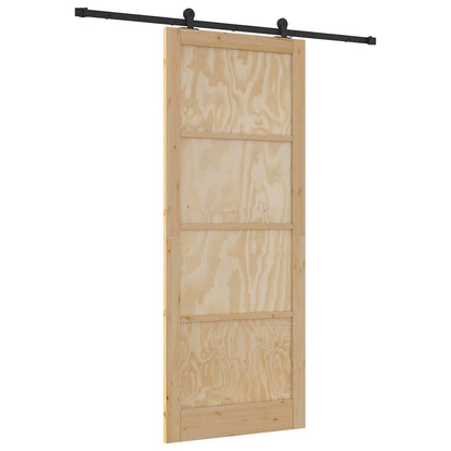Sliding Door Set Manual natural and black 36.6 x 91.3 in