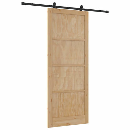 Sliding Door Set Manual natural and black 36.6 x 91.3 in
