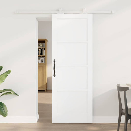 Sliding Door Set White 29 x 78 in Solid pine wood and steel