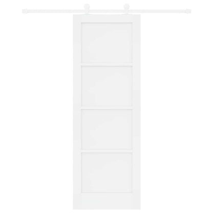 Sliding Door Set White 28.9 x 83.1 in Solid pine wood and steel