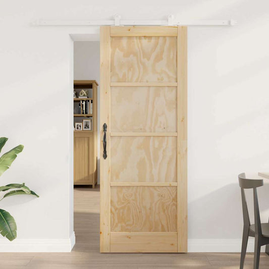Sliding Door Set Manual Natural and white 30.7 x 79.5 in
