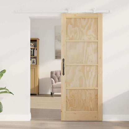 Sliding Door Set Manual Natural and white 30.7 x 79.5 in