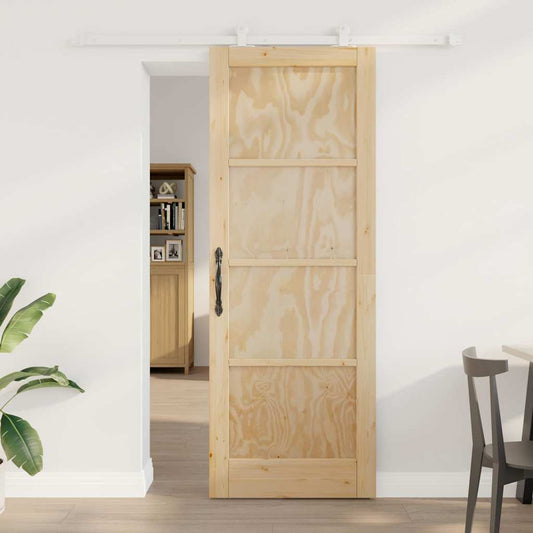 Sliding Door Set Manual Natural and white 30.7 x 83.1 in