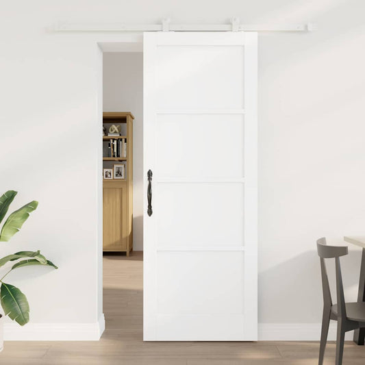 Sliding Door Set White 30.7 x 83.1 in Solid pine wood and steel