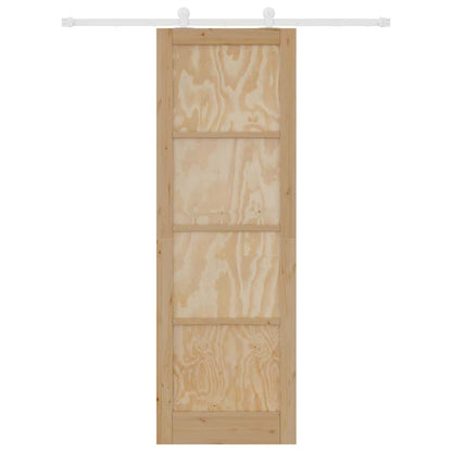 Sliding Door Set Manual Natural and white 30.7 x 91.3 in
