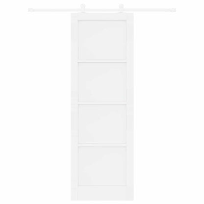 Sliding Door Set White 30.7 x 91.3 in Solid pine wood and steel