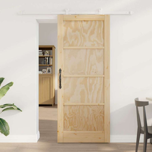 Sliding Door Set Manual Natural and white 32.7 x 79.5 in