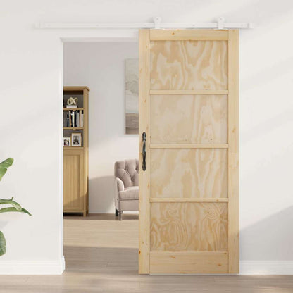 Sliding Door Set Manual Natural and white 32.7 x 79.5 in
