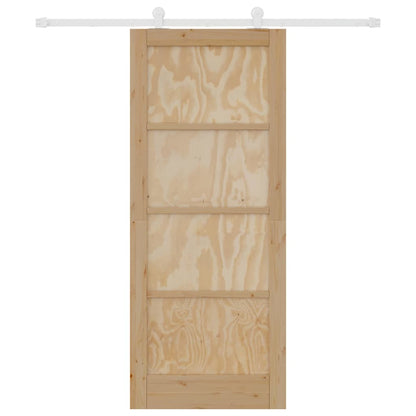Sliding Door Set Manual Natural and white 32.7 x 79.5 in
