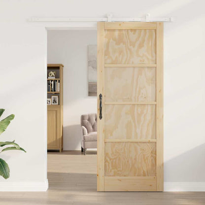 Sliding Door Set Manual Natural and white 32.7 x 83.1 in