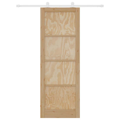 Sliding Door Set Manual Natural and white 32.7 x 91.4 in
