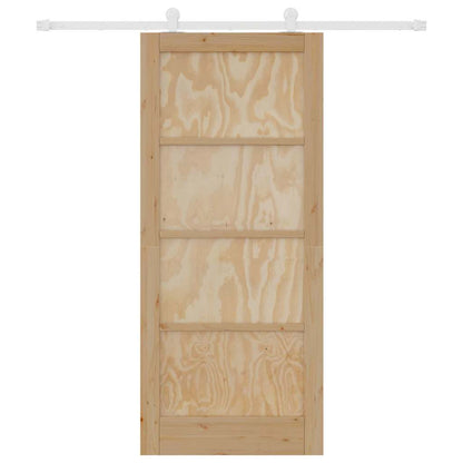 Sliding Door Set Manual Natural and white 33.9 x 78.1 in