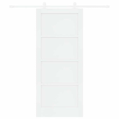 Sliding Door Set White 33.9 x 78.1 in Solid pine wood and steel