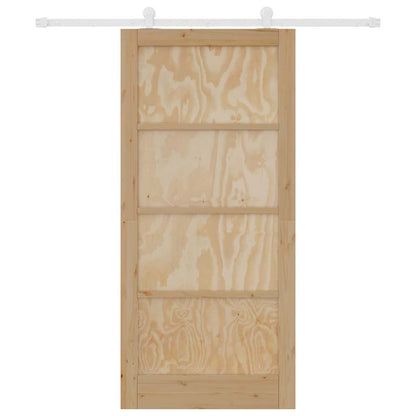 Sliding Door Set Manual Natural and white 36.6 x 79.5 in