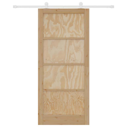 Sliding Door Set Manual Natural and white 36.6 x 83.1 in