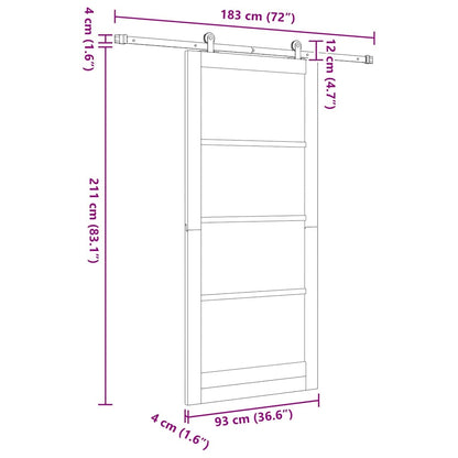 Sliding Door Set Manual ORKDAL White 36.6 x 83.1 in
