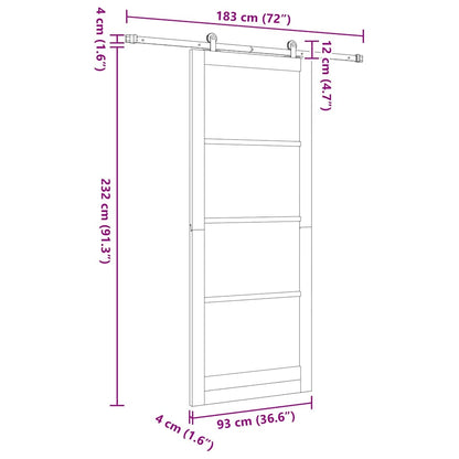 Sliding Door Set Manual ORKDAL White 36.6 x 91.3 in