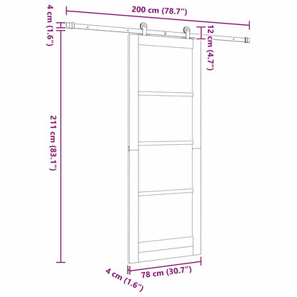 Sliding Door Set Manual ORKDAL White 30.7 x 83.1 in