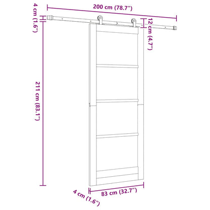 Sliding Door Set Manual ORKDAL White 32.7 x 83.1 in