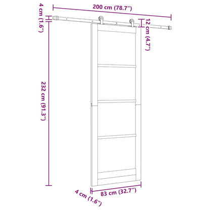 Sliding Door Set Manual ORKDAL White 32.7 x 91.4 in