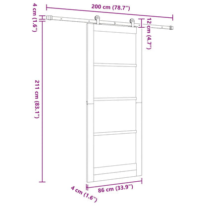 Sliding Door Set Manual ORKDAL White 33.9 x 83.1 in