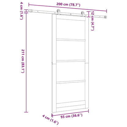 Sliding Door Set Manual ORKDAL White 36.6 x 83.1 in
