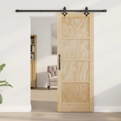 Sliding Door Natural and Black 28.94 x 78.15 in