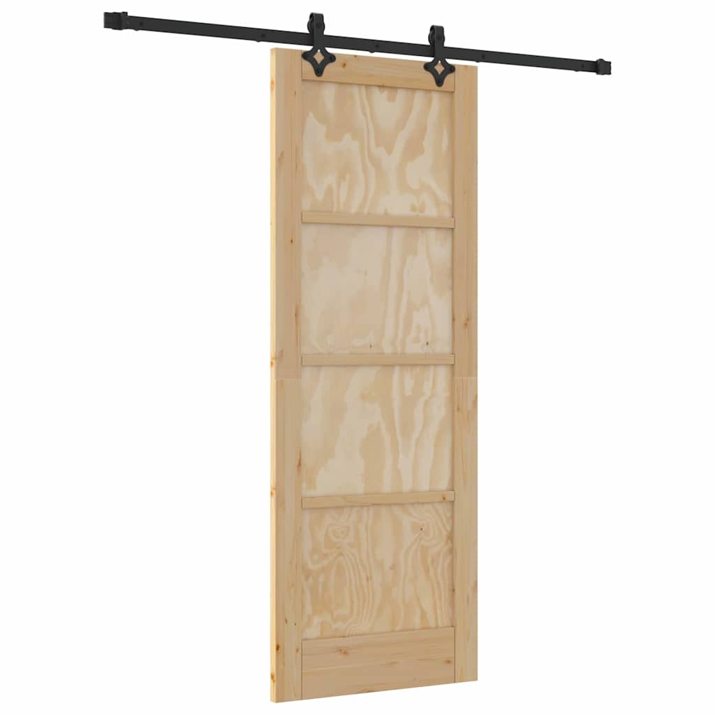 Sliding Door Natural and Black 28.94 x 78.15 in