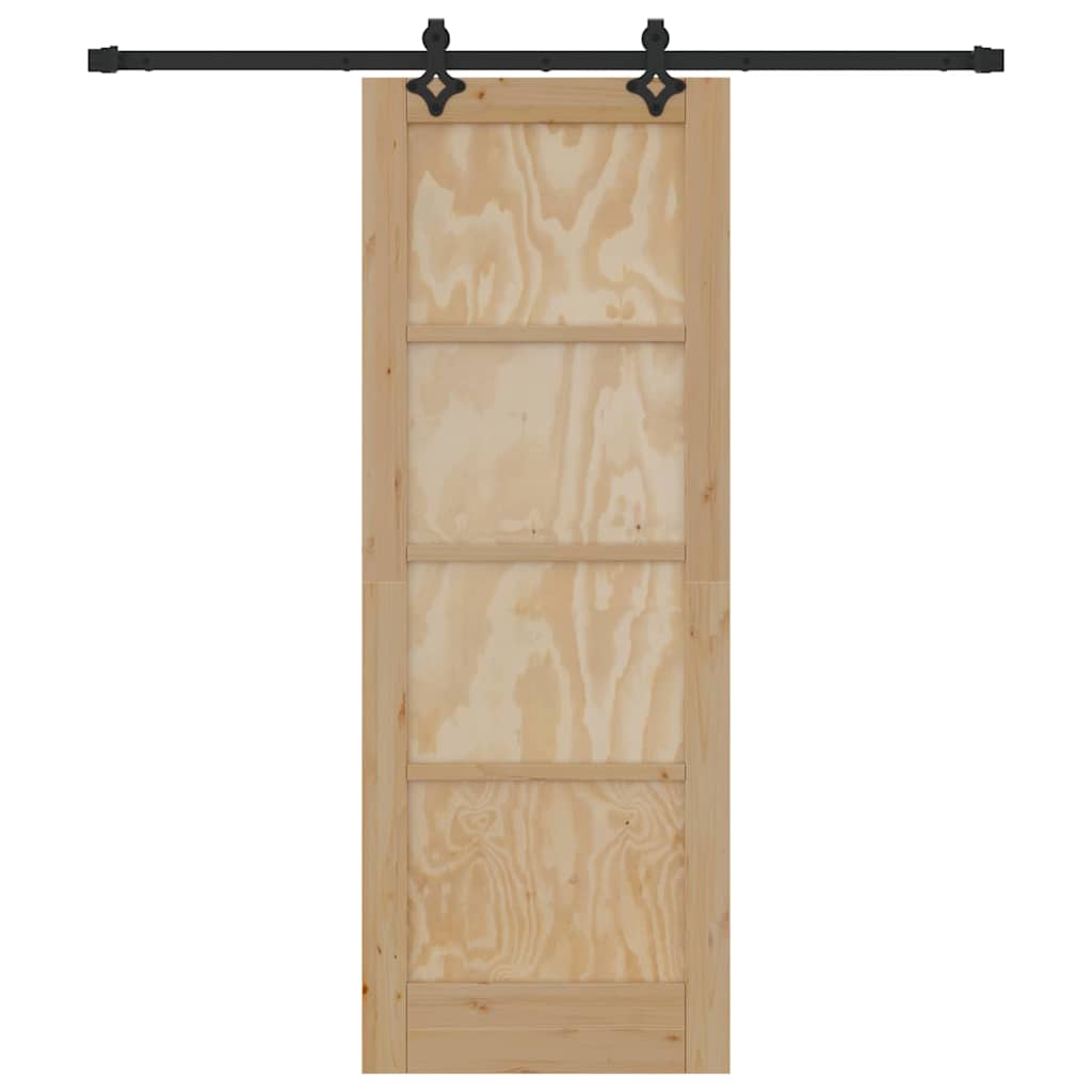 Sliding Door Natural and Black 28.94 x 78.15 in
