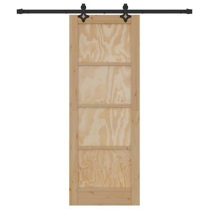 Sliding Door Natural and Black 28.94 x 78.15 in