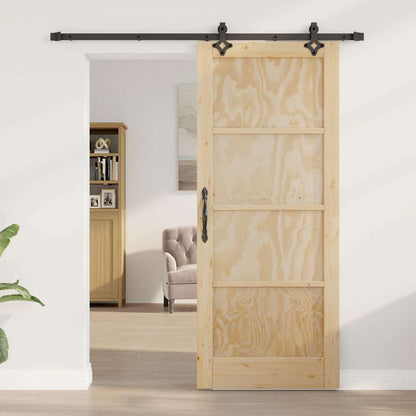 Sliding Door Natural and Black 32.68 x 79.53 in
