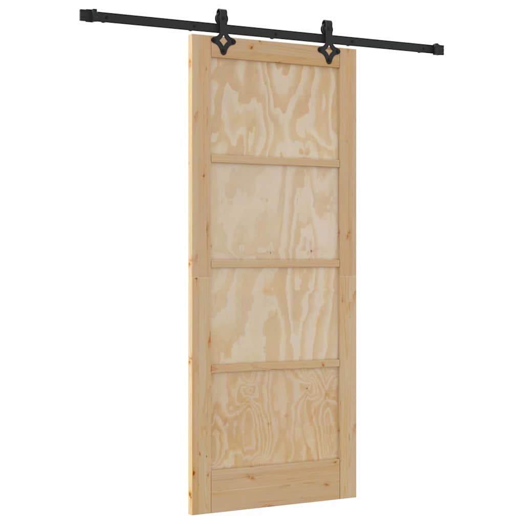Sliding Door Natural and Black 32.68 x 79.53 in