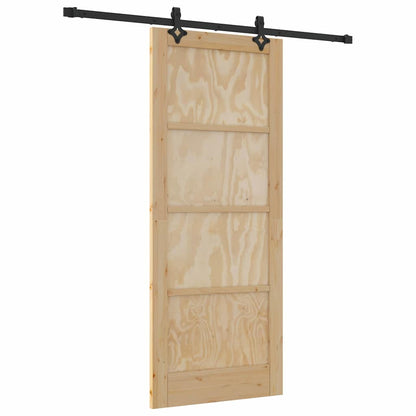 Sliding Door Natural and Black 32.68 x 79.53 in