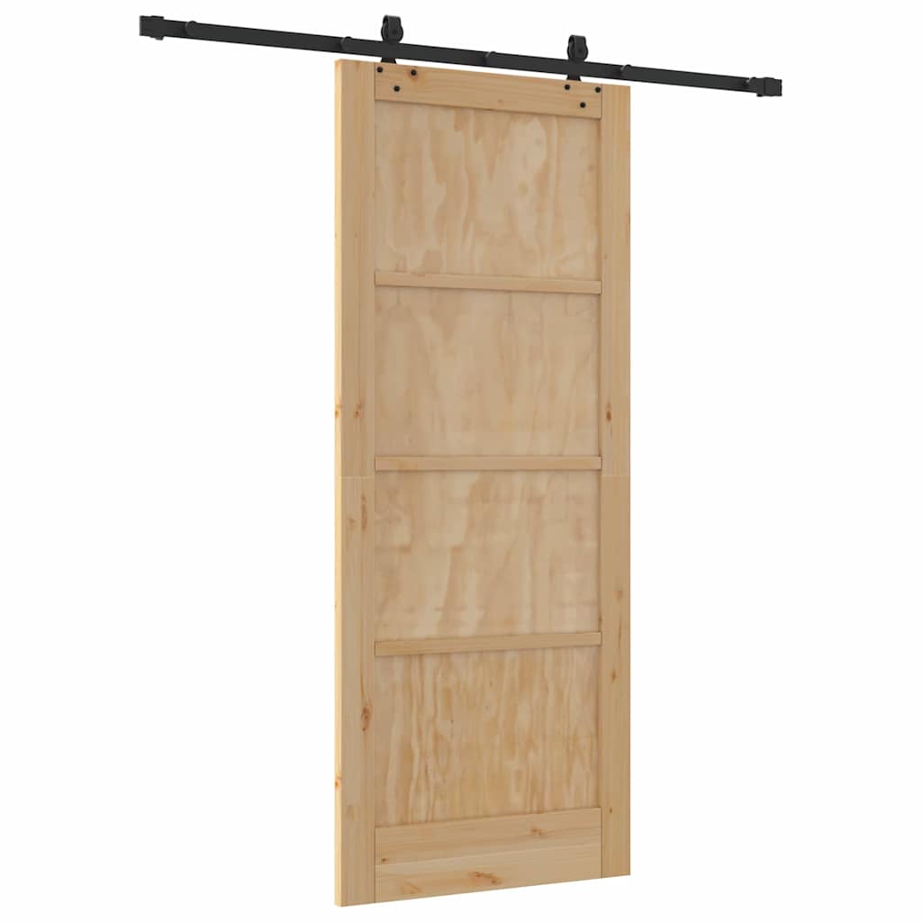 Sliding Door Natural and Black 32.68 x 79.53 in