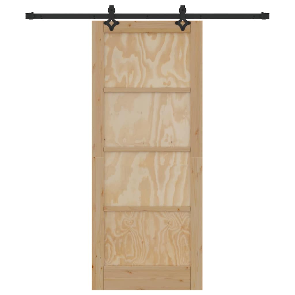 Sliding Door Natural and Black 32.68 x 79.53 in