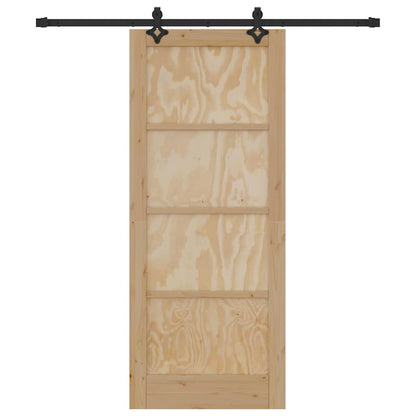 Sliding Door Natural and Black 32.68 x 79.53 in