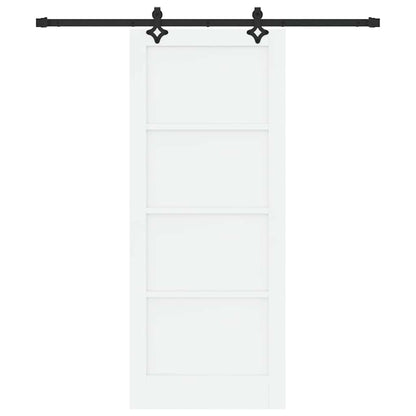 Sliding Door White and Black 32.68 x 79.53 in