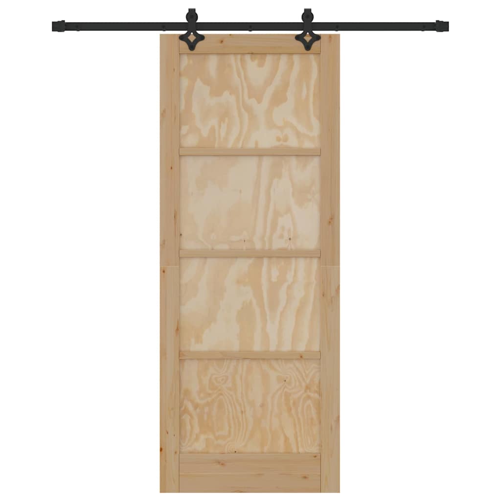 Sliding Door Natural and Black 32.68 x 83.07 in