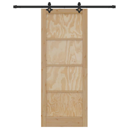 Sliding Door Natural and Black 32.68 x 83.07 in