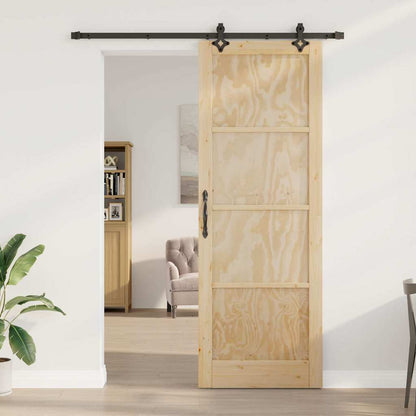 Sliding Door Natural and Black 32.68 x 91.34 in