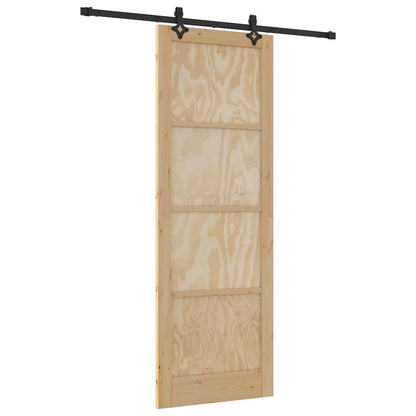 Sliding Door Natural and Black 32.68 x 91.34 in