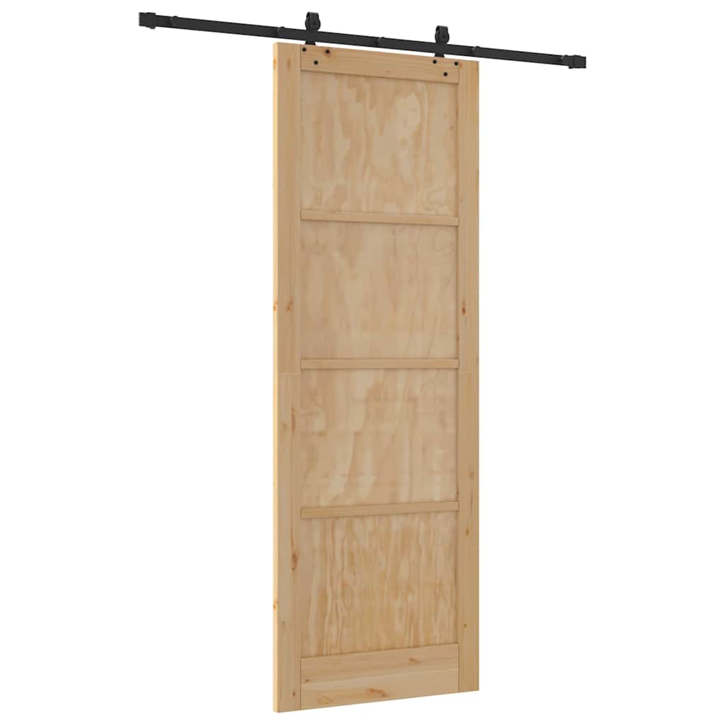 Sliding Door Natural and Black 32.68 x 91.34 in